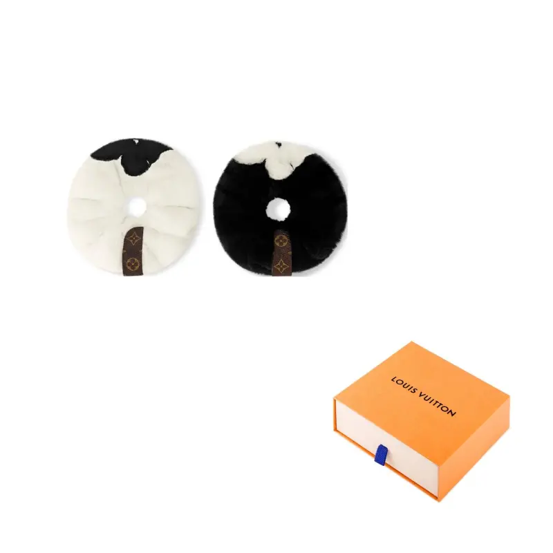 

LOUIS VUITTON Резинки для волос Mink Fur, женские, белые/черные