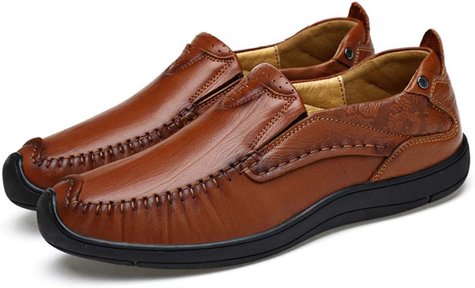 

Мужские лоферы, деловые туфли, уличная обувь с плоской подошвой, городская обувь для ходьбы ручной работы из коровьей кожи, черные - 44/EU, UK 9.5, US 10 Jlfzc