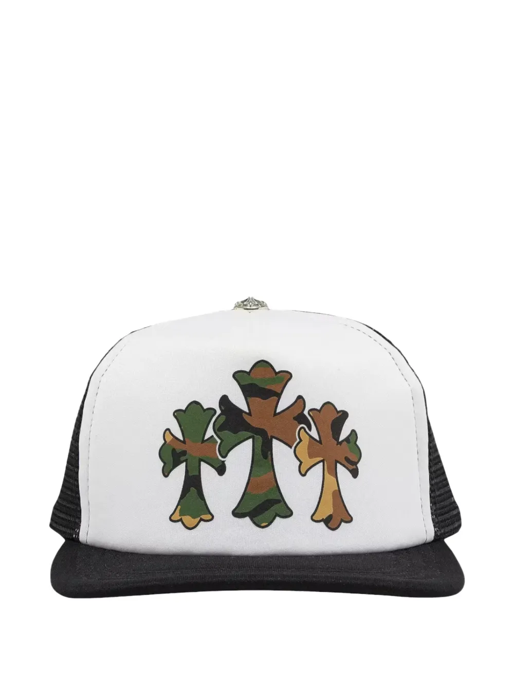 

Бейсболка-тракер с тремя крестами Chrome Hearts, белый
