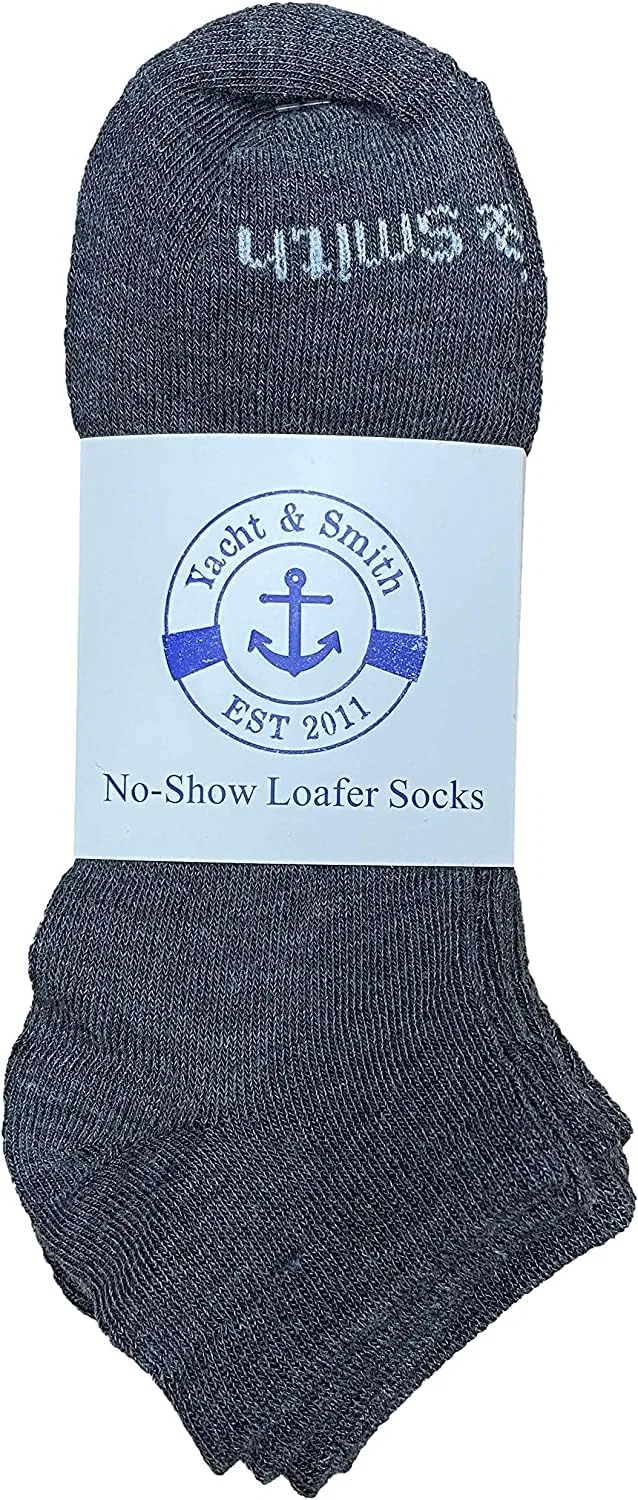 Yacht & Smith, 24 пары тонких, удобных, легких, дышащих спортивных носков оптом, 24 Pair Gray 6-8 — фото 2