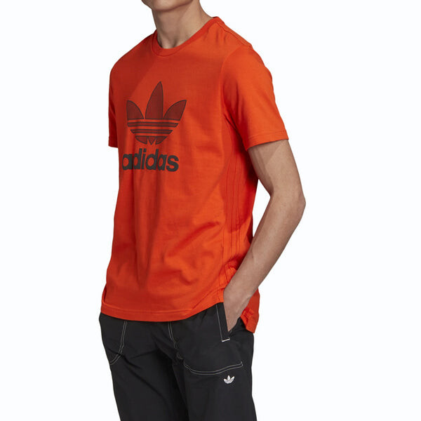 Футболка originals sports round neck short sleeve orange yellow Adidas, оранжевый — фото 4