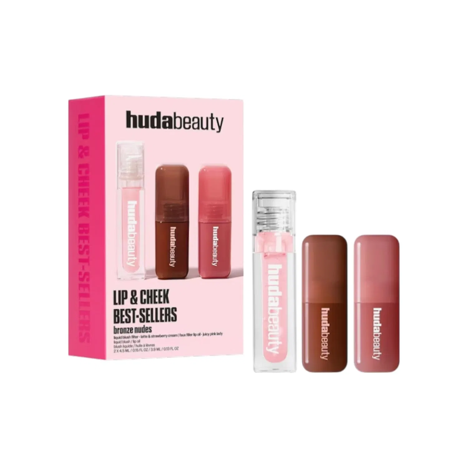 Набор для макияжа Huda Beauty Lip & Cheek Best-Sellers Bronze Nudes Hudabeauty