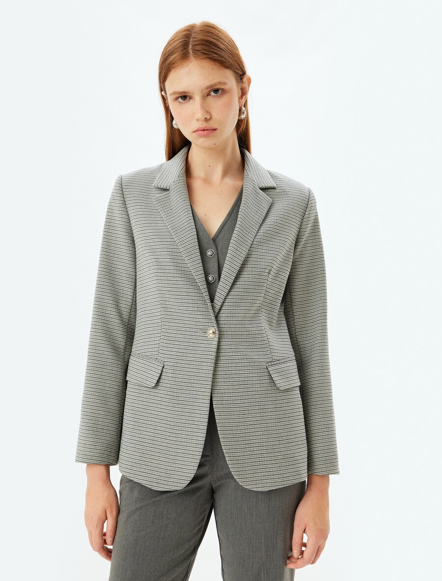 

Блейзер Koton, цвет Pastel green/Dark green