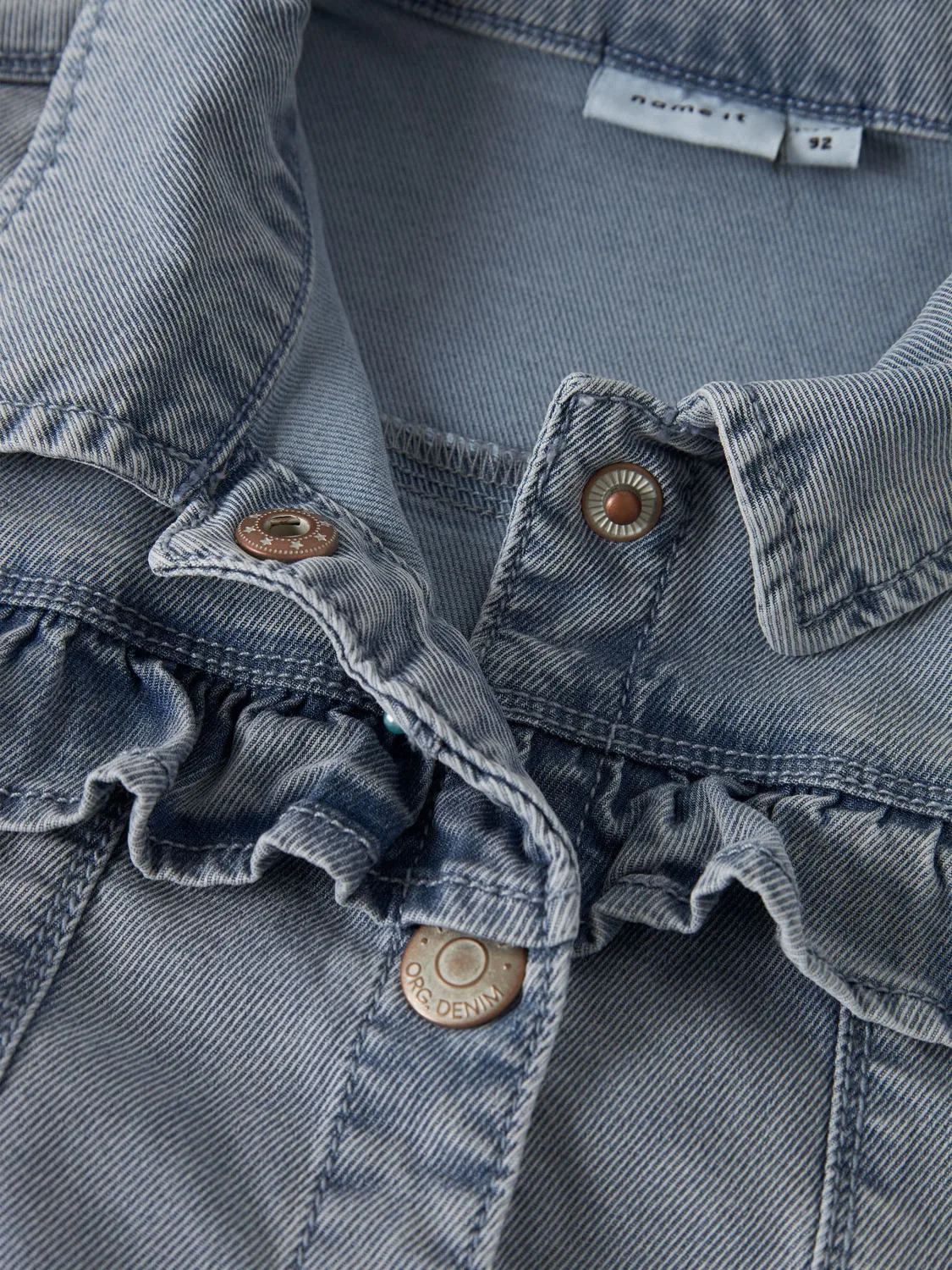 Джинсовая куртка с рюшами, Name it, light blue denim — фото 4