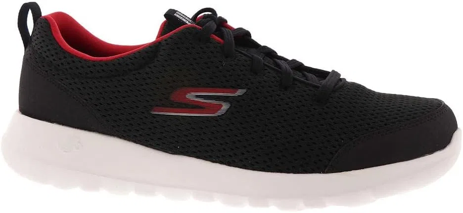 Мужские спортивные походные кроссовки Skechers Gowalk Max-Athletic с воздухоохлаждающей подошвой, Black Red — фото 2