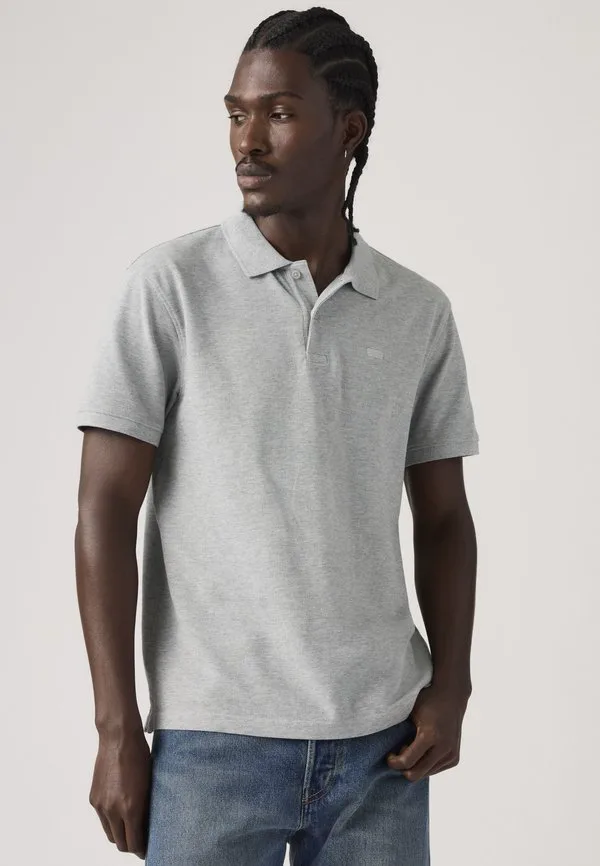Оригинальная поло-рубашка в полоску "мишка". Levi'S, Mid Tone Grey Heather - Grey — фото 3