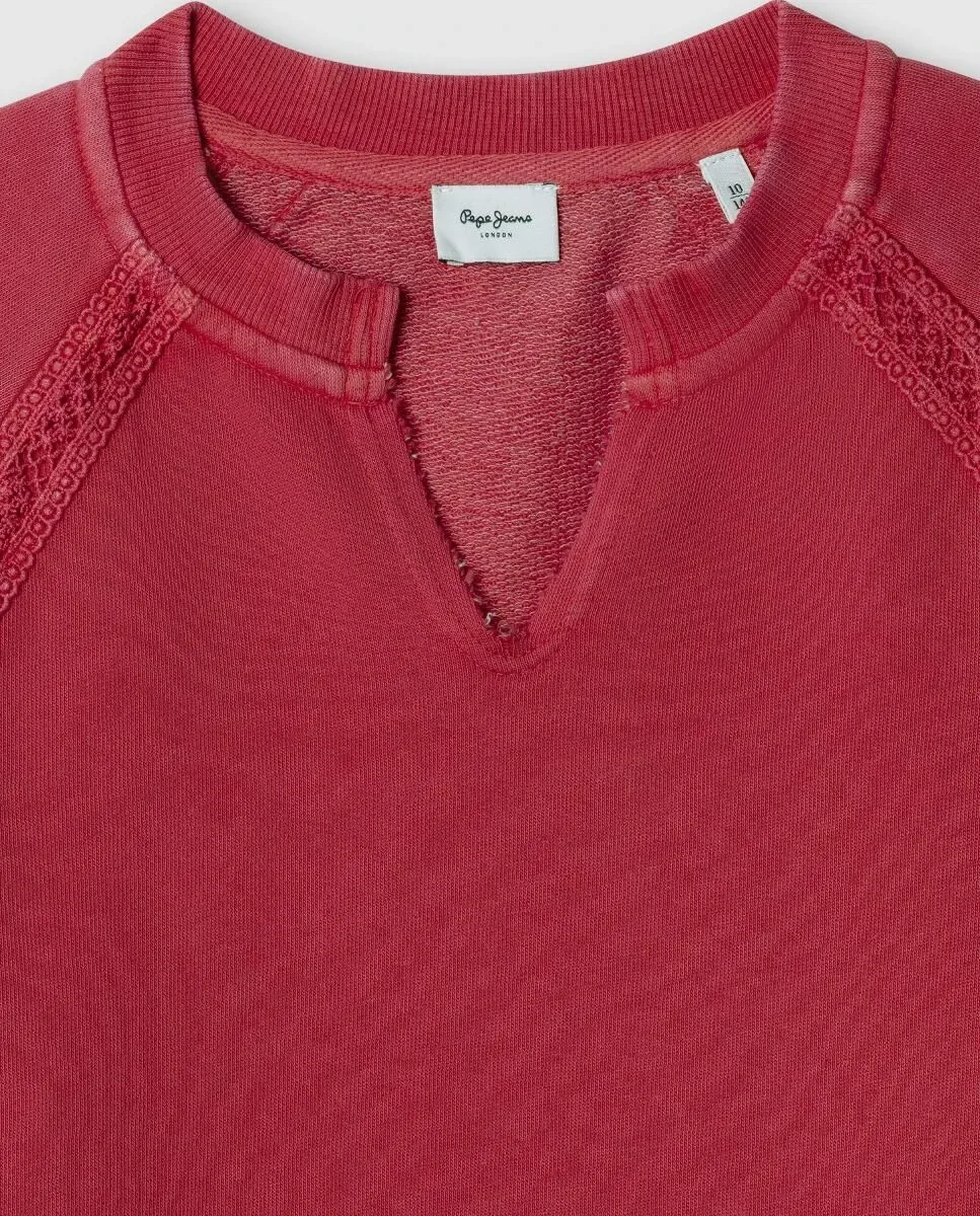Свитшот с V-образным вырезом Gabelle для девочки Pepe Jeans, красный — фото 3