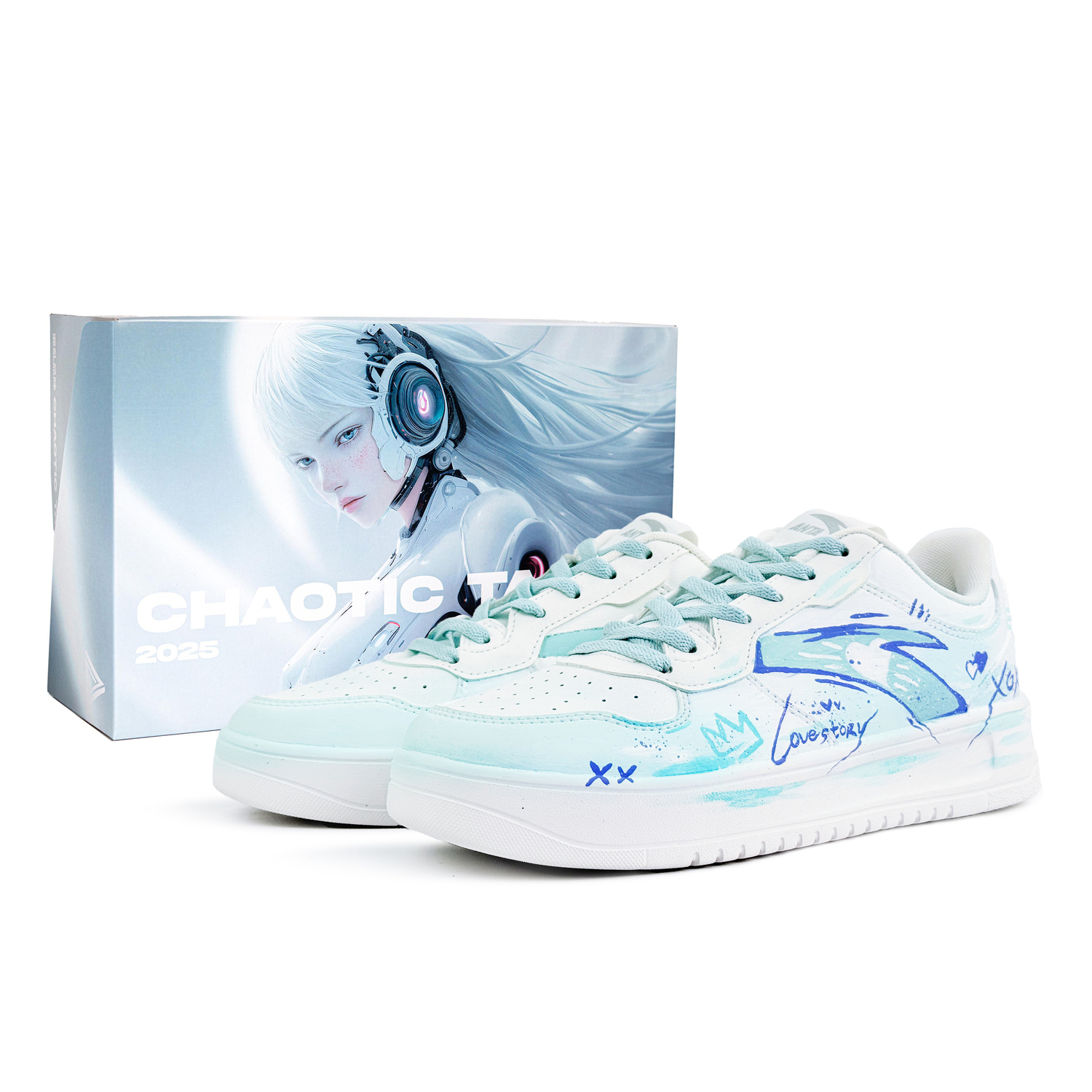 

Расслабленные износостойкие и легкие низкие кроссовки для скейтбординга unisex ANTA, синий белый