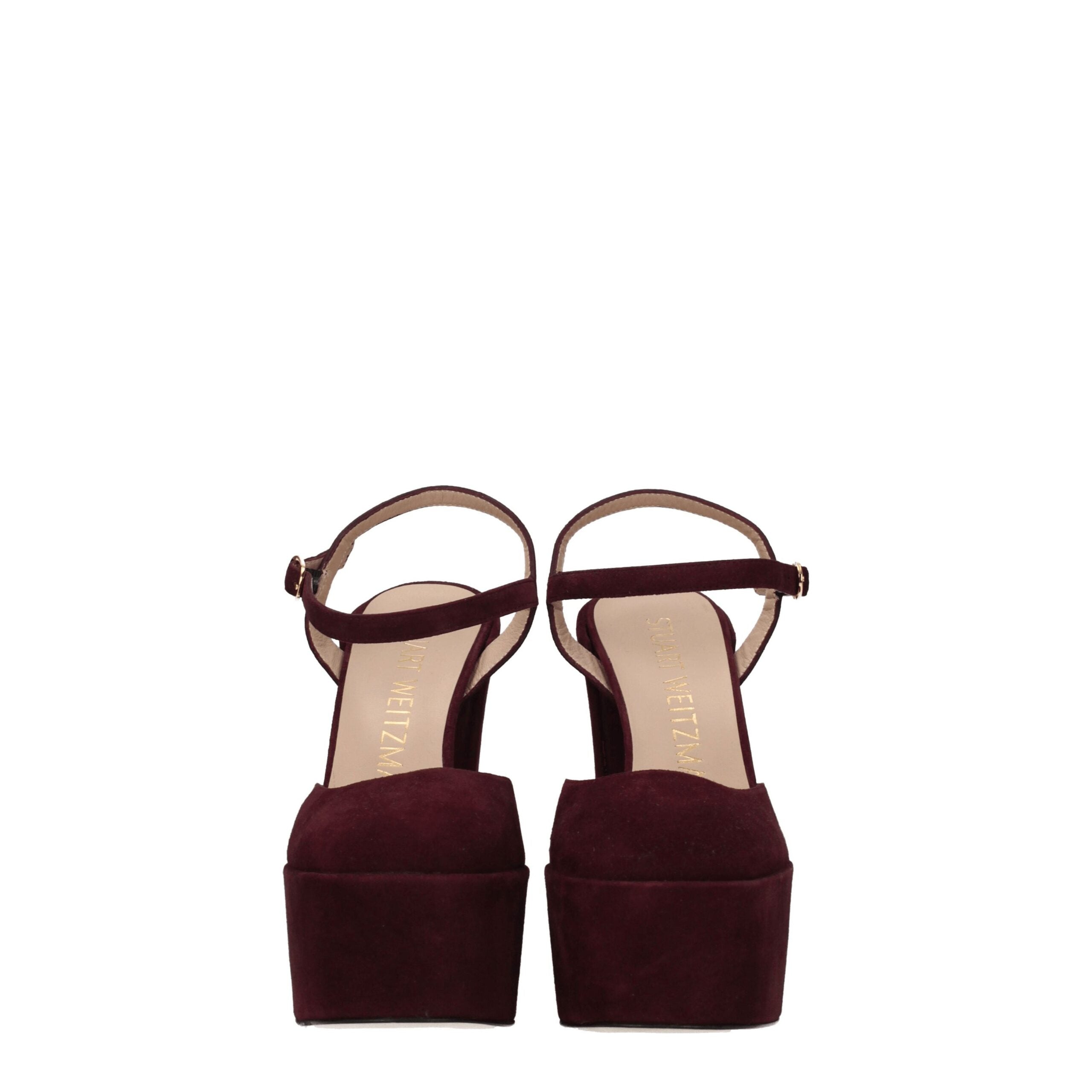 Стюарт Вайцман Кожаные женские сандалии Stuart Weitzman, красный — фото 3