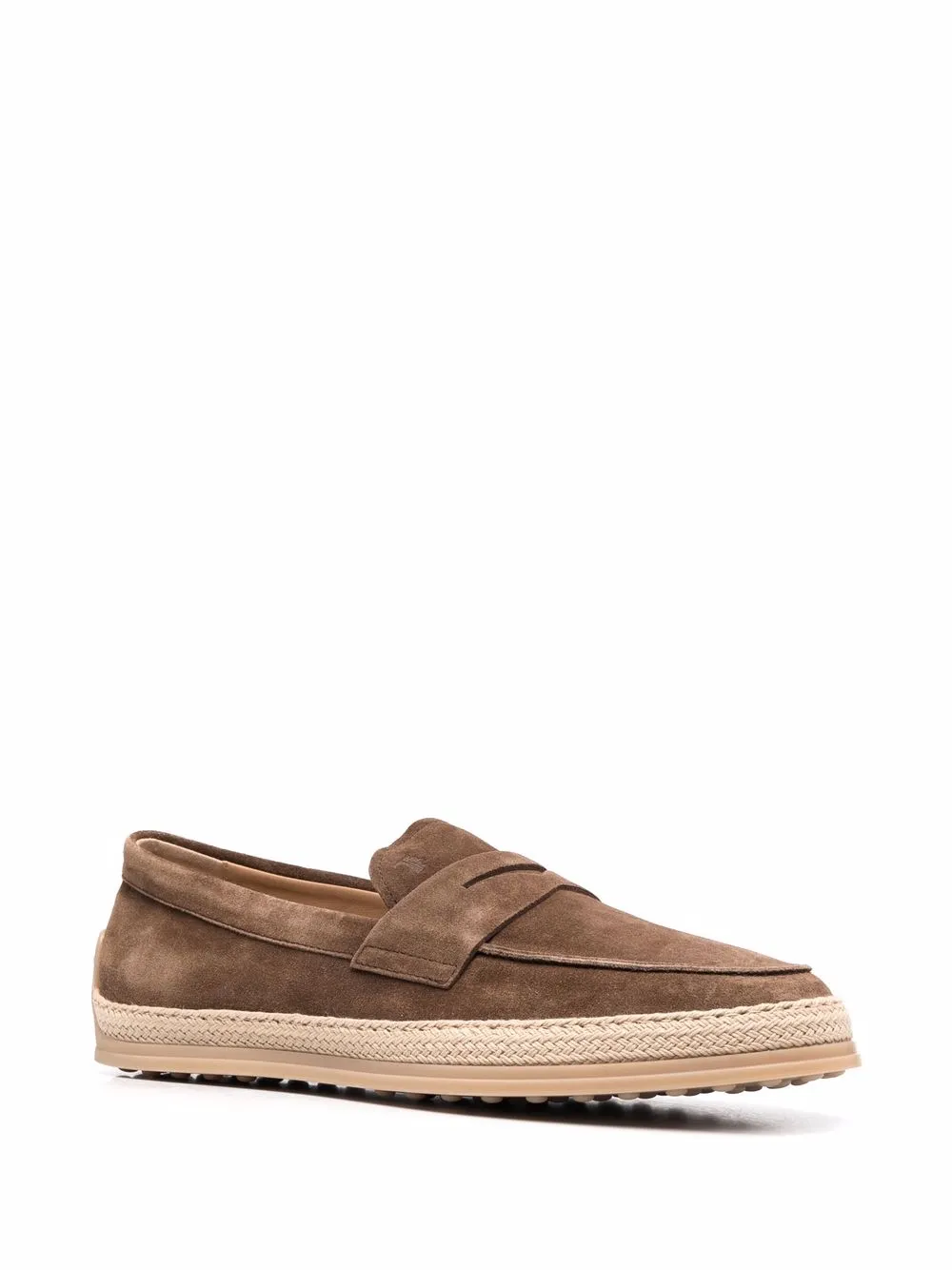 Пенни-лоферы с плетеными вставками TOD'S, коричневый — фото 2