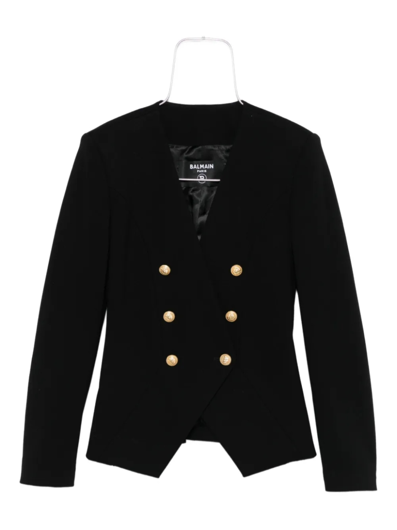 

Двубортный пиджак Balmain Kids на пуговицах, черный