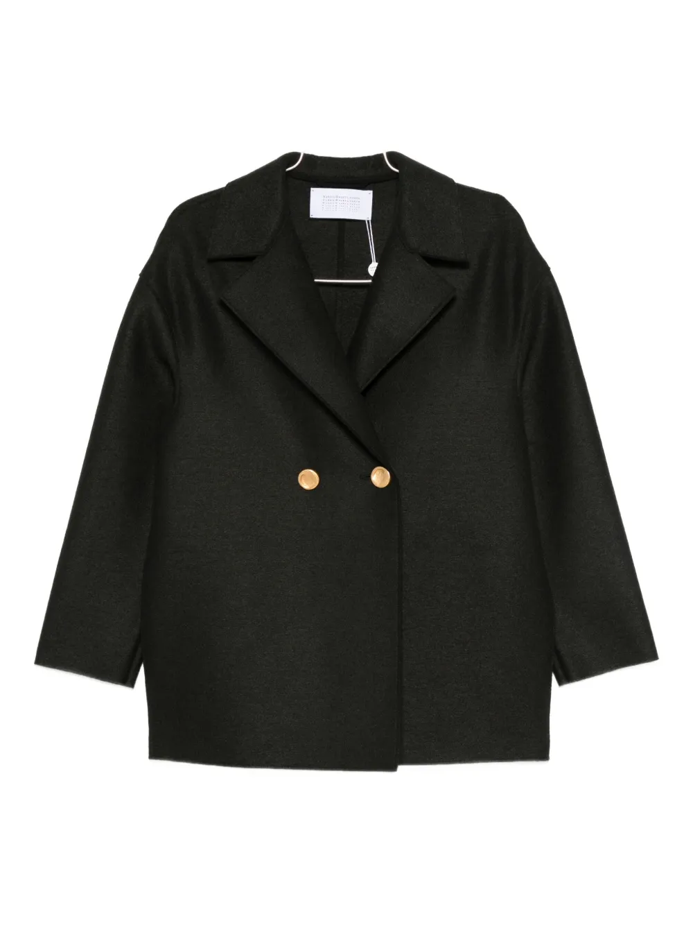 

Двубортное пальто из чистой шерсти Harris Wharf London, зеленый