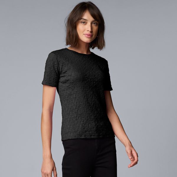 

Футболка с мелким узором Simply Vera Vera Wang, черный