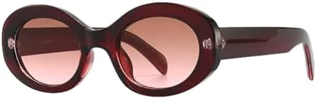 

Классические овальные очки в винтажном стиле, маленькая оправа, популярные очки для путешествий и вождения, солнцезащитные очки, модные MTZJH, Red Tea Pink