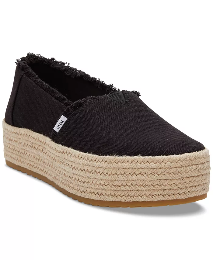 Женские эспадрильи Valencia на платформе из холста TOMS, черный