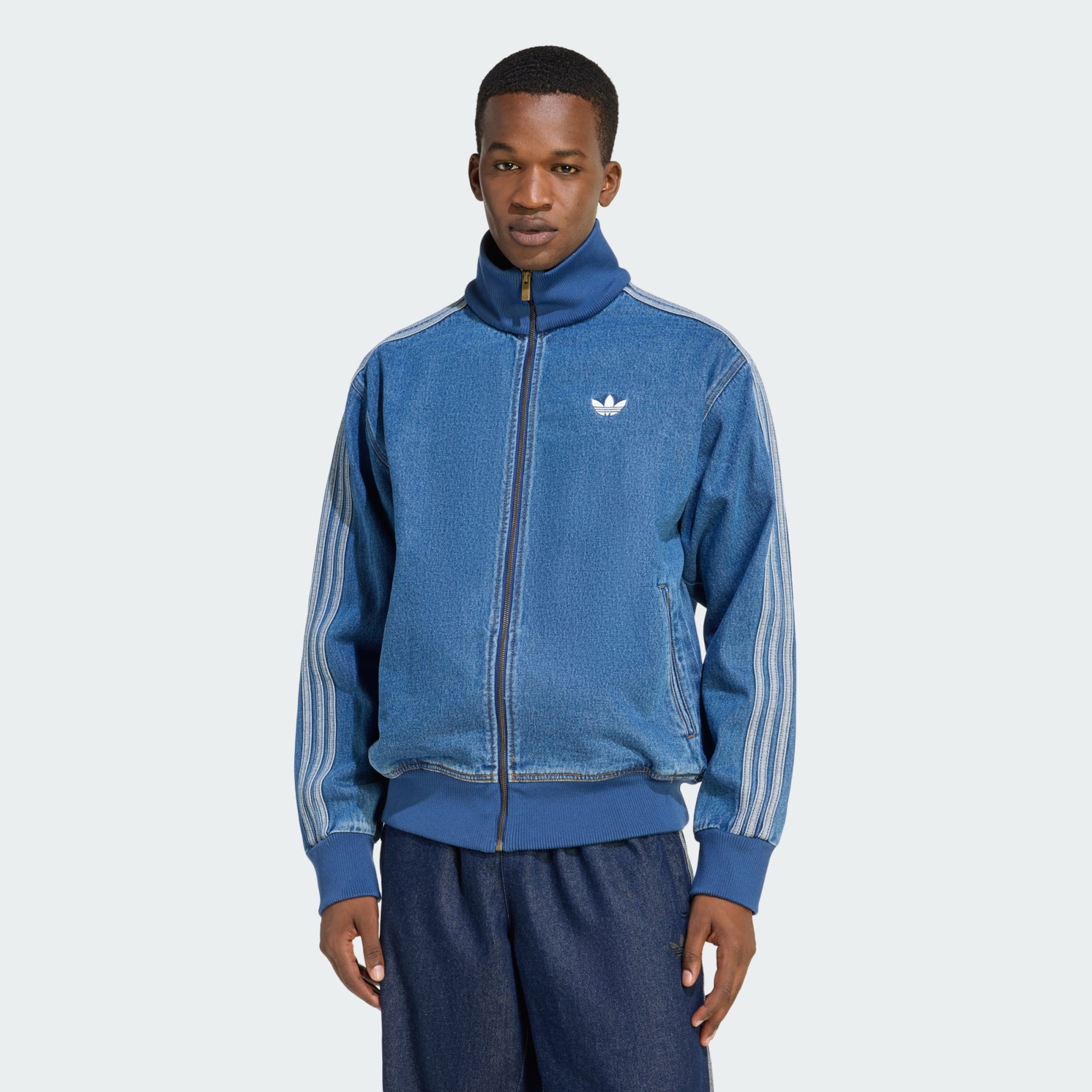 Adidas Originals Куртка межсезонная 'Adicolor Firebird' в синем дениме, светло-голубой — фото 2