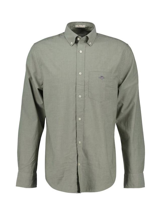 

Хлопковая поплиновая рубашка GANT, Moss Green