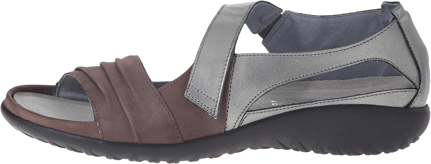 Сандалии на плоской подошве Papaki Naot, цвет Shiitake Nubuck/Sterling Leather — фото 4