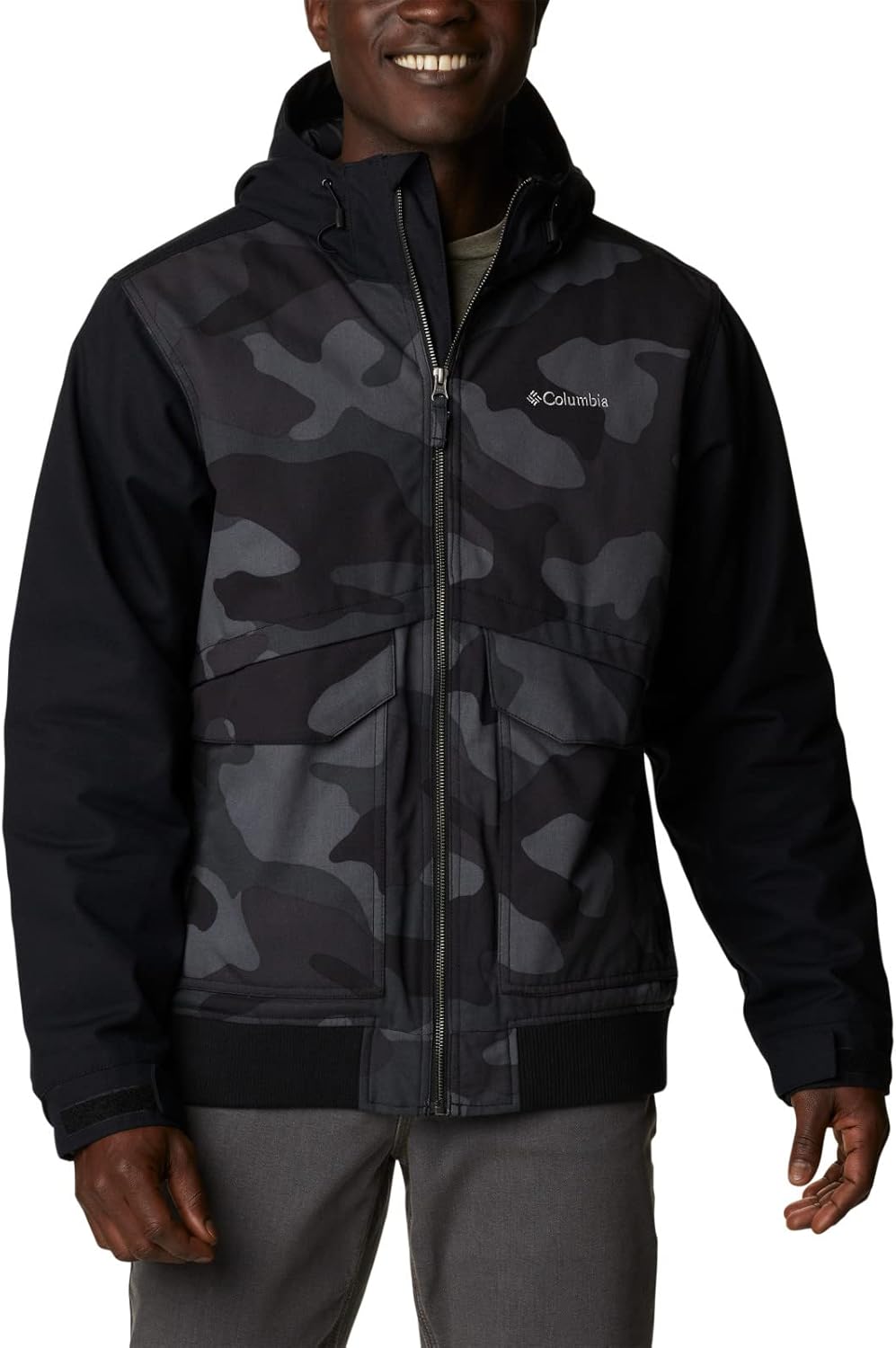 

Куртка Columbia Mens Loma Vista Ii с капюшоном, Black Mod Camo Print/Black