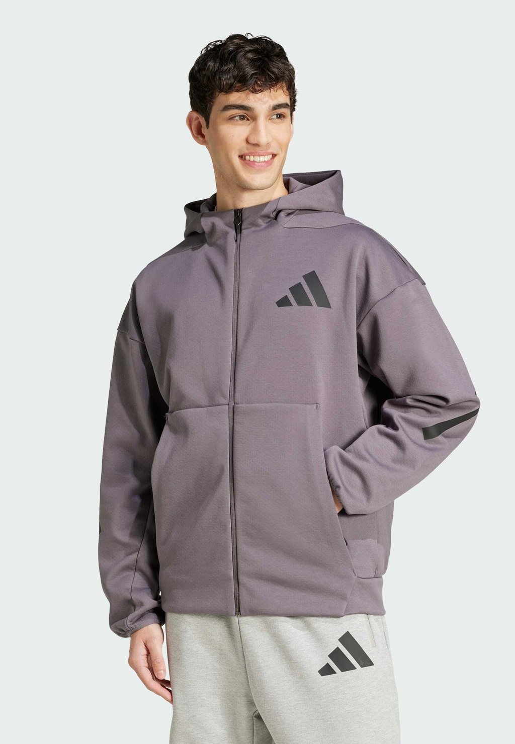 

Толстовка на молнии Adidas Sportswear, серый