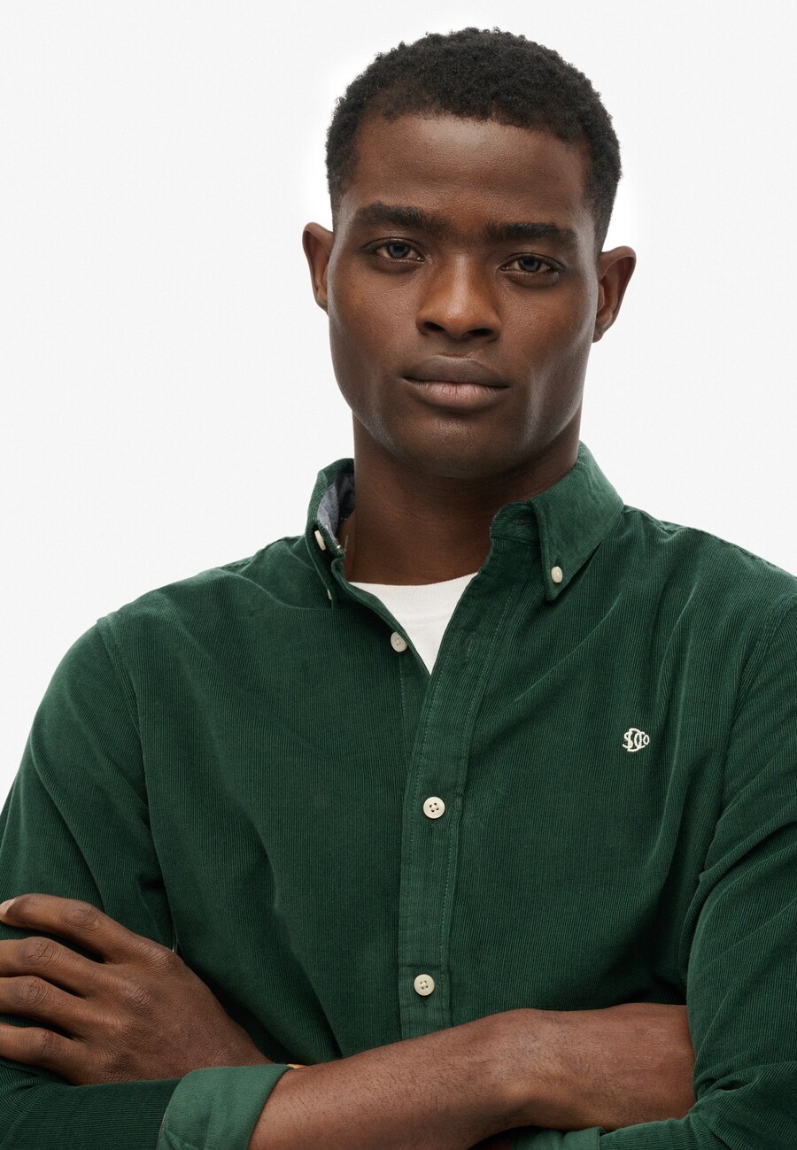 Рубашка на пуговицах классического кроя Superdry, Dark green — фото 4
