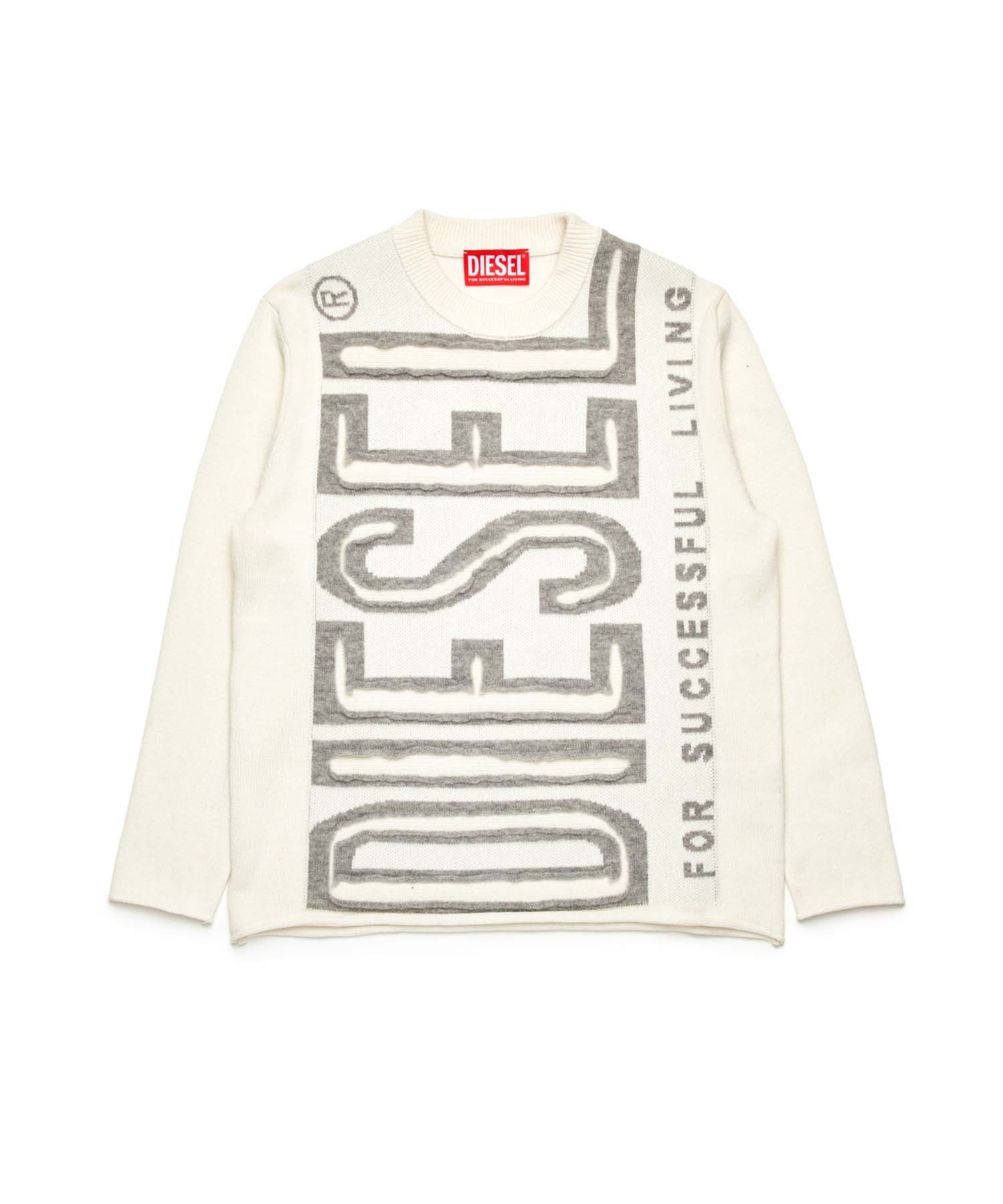 Свитер Детская и подростковая трикотажная одежда с логотипом бренда Diesel, white