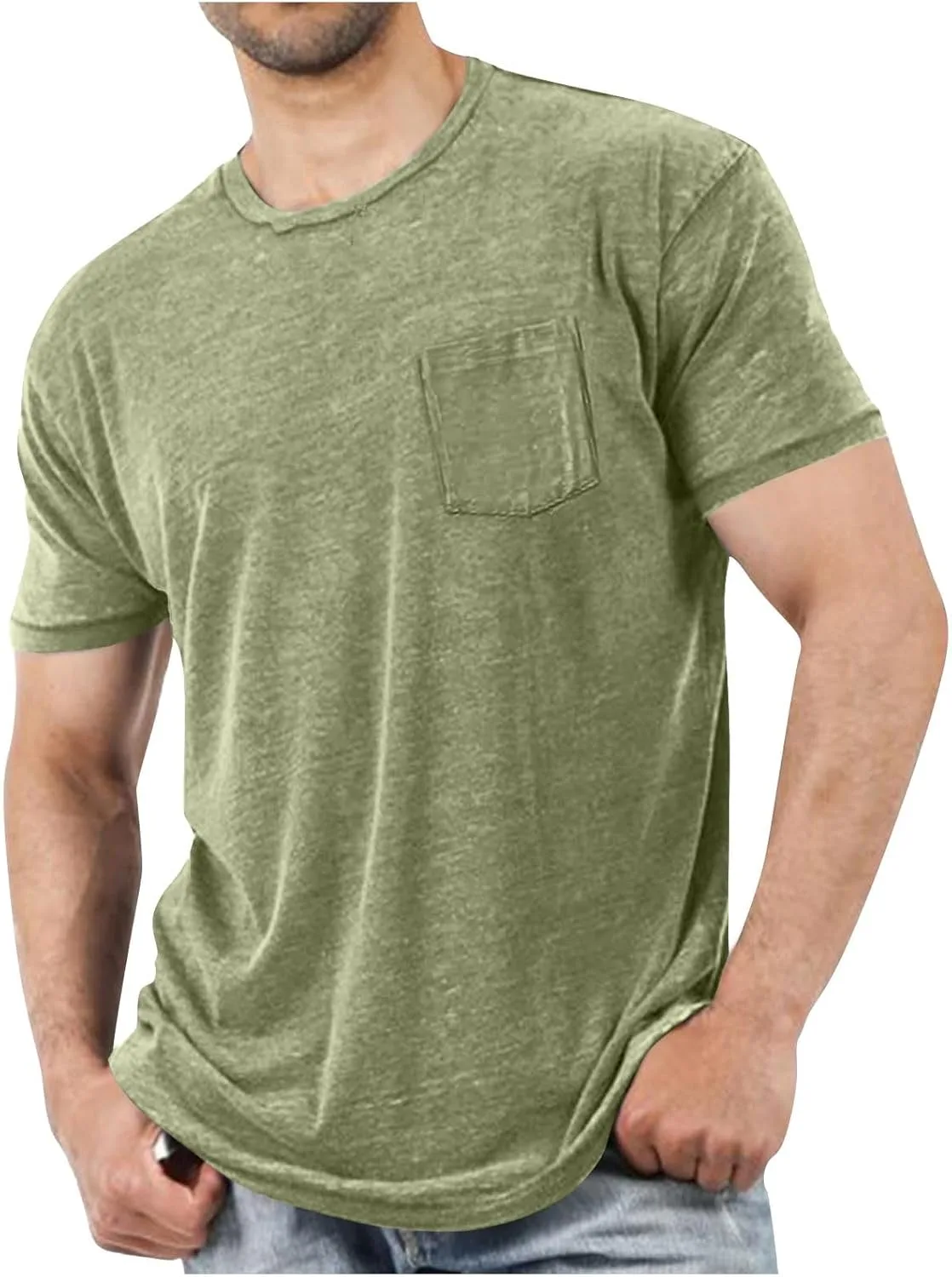 

Футболка мужская с коротким рукавом и карманом для тренировок