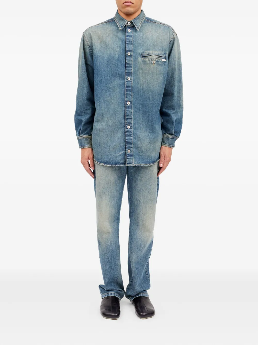 Рубашка с длинными рукавами Mm6 Maison Margiela, синий — фото 2