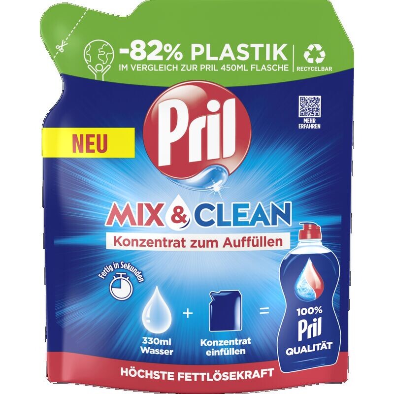 

Концентрат моющего средства для мытья посуды Mix & Clean оригинал Pril, 120 ml