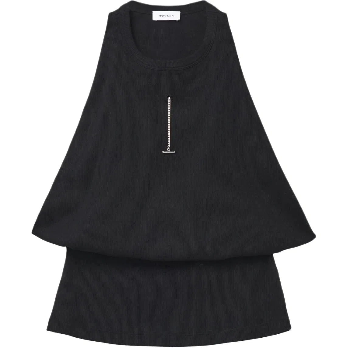 Топ с вырезом каре Cut And Sew Alexander McQueen, Black