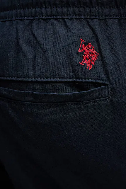 Брюки из льна LINEN BLEND DRAWSTRING U.S. Polo Assn., темно-синий — фото 4