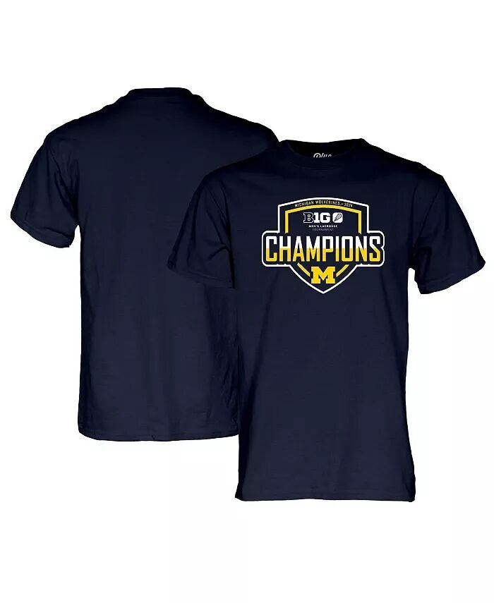

Футболка чемпионов мужского и женского турнира по лакроссу Navy Michigan Wolverines 2024 Big Ten Blue 84