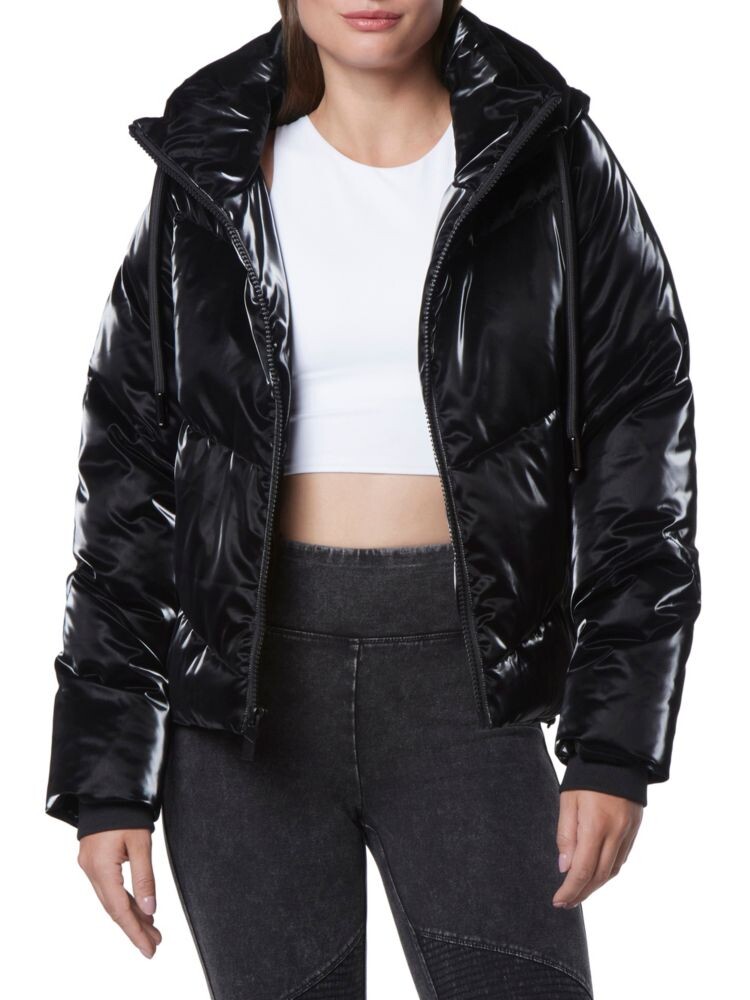 

Пуховик Luxe Sheen с капюшоном Andrew Marc, черный