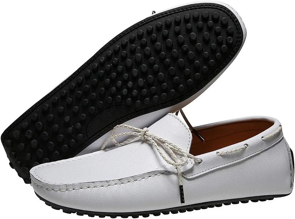 Лоферы кожаные ANUFER Moccasin Slippers, Белый — фото 4