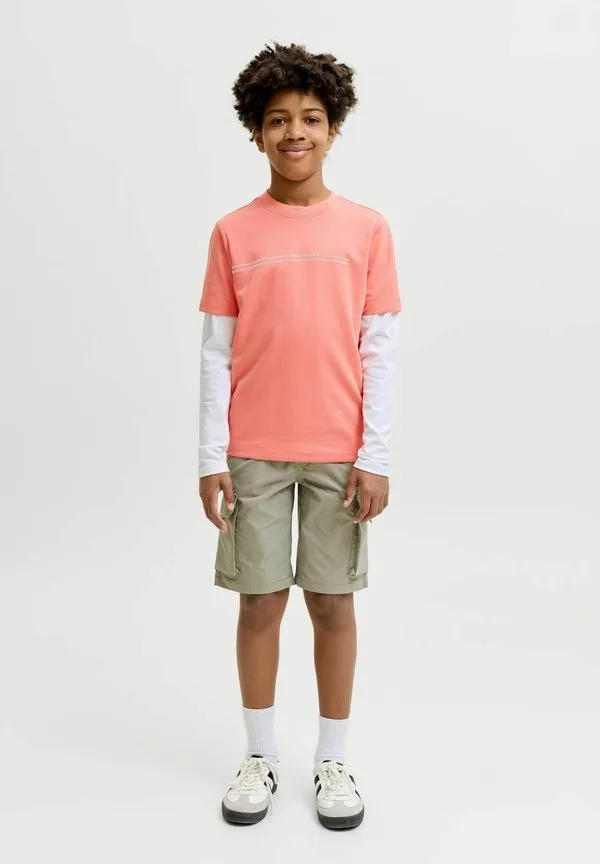 Футболка, футболка для подростков, футболка с принтом Jack & Jones Junior, Persimmon