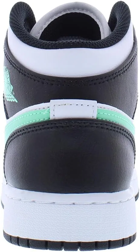 Детские кроссовки Nike Air Jordan 1 Mid, White/Green Glow/Black — фото 4