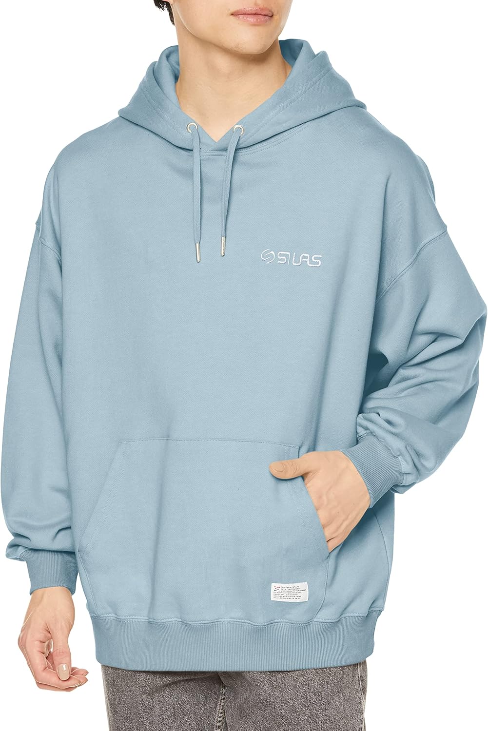 

Толстовка с капюшоном и базовым логотипом Cyrus Silas, светло-синий
