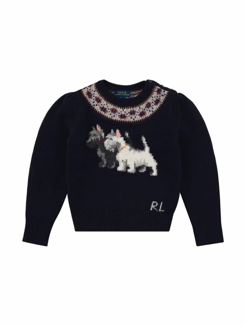 

Вязаный джемпер с узором Ralph Lauren, тёмно-синий