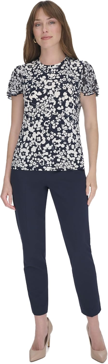 

Женский трикотажный топ с цветочным принтом Tommy Hilfiger, Midnight/Ivory