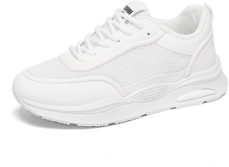 

Мужские легкие спортивные кроссовки с шнуровкой, нескользящей подошвой, дышащие и дезодорирующие, подходят для бега, ходьбы и повседневной носки Igzbibg, белый