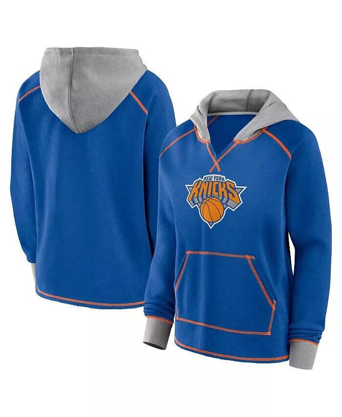 

Женская синяя толстовка с капюшоном New York Knicks Boom Logo Athletic
