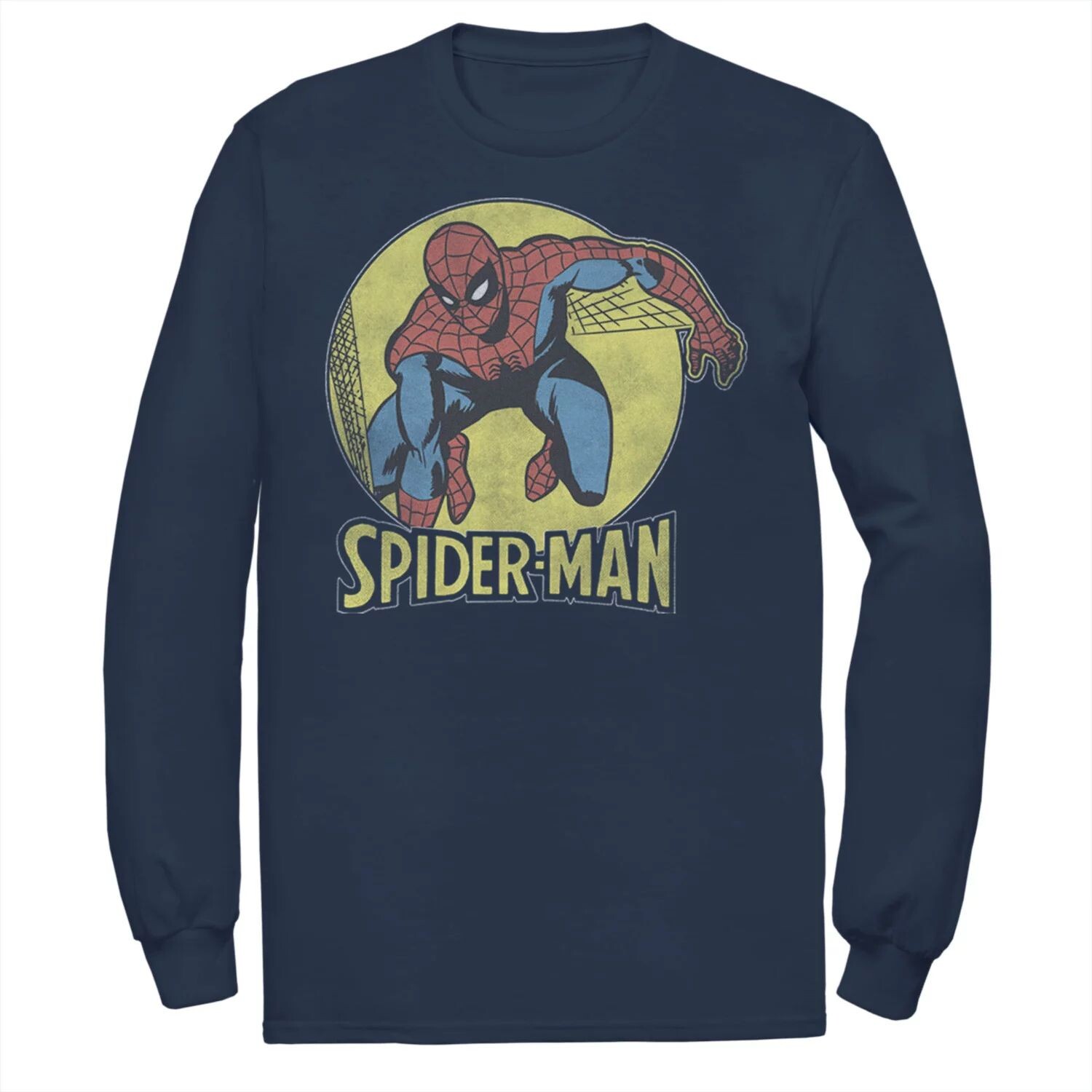 

Мужская классическая футболка с круглым портретом в стиле комиксов Marvel Spider-Man Licensed Character