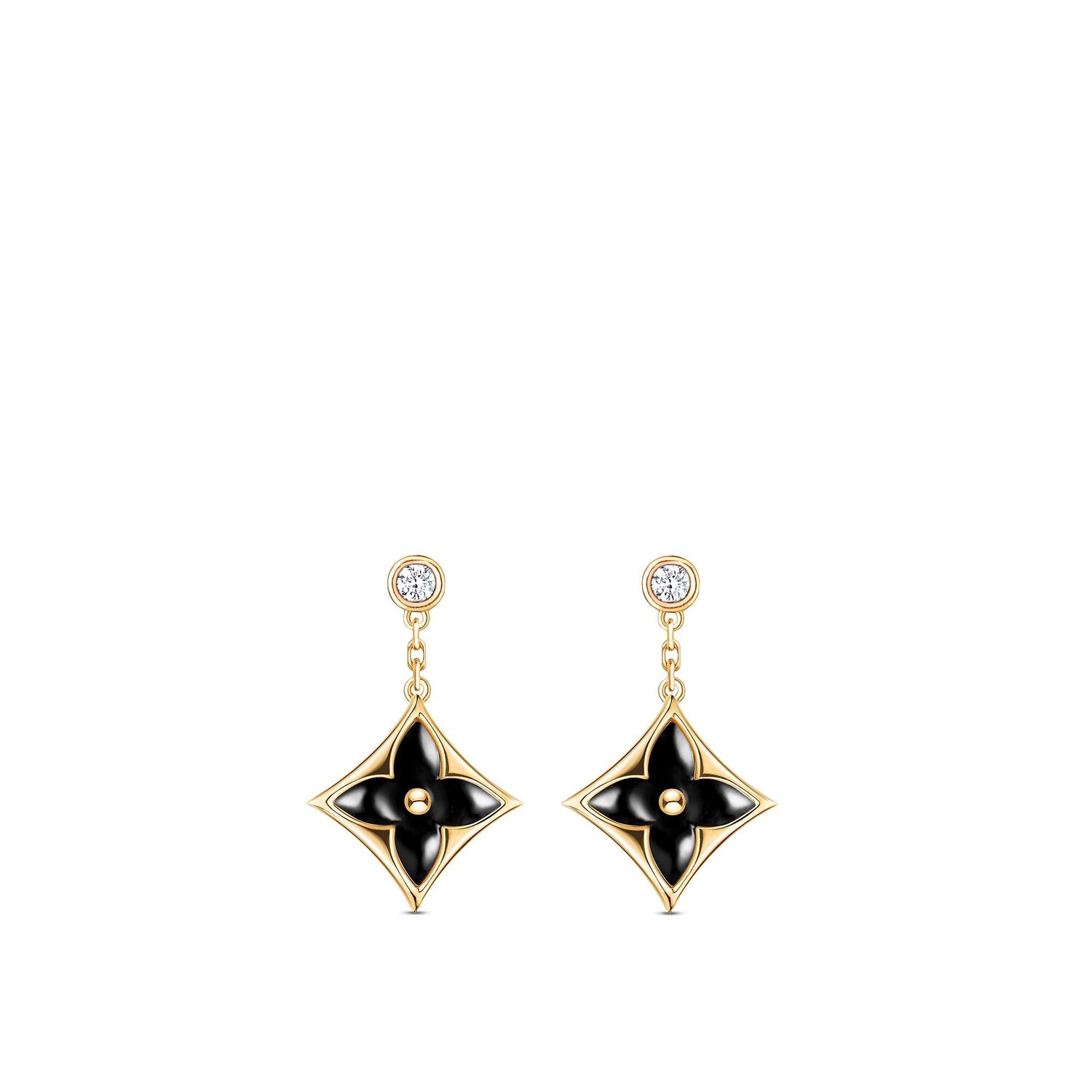 

Серьги-гвоздики Color Blossom BB Star, желтое золото, оникс и бриллианты Louis Vuitton, золотой