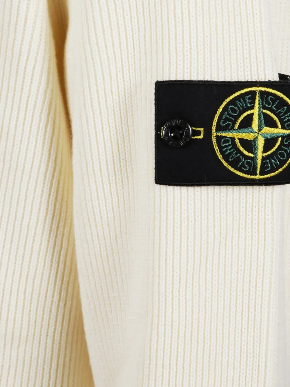 Рифленый свитер на молнии Stone Island, белый — фото 3