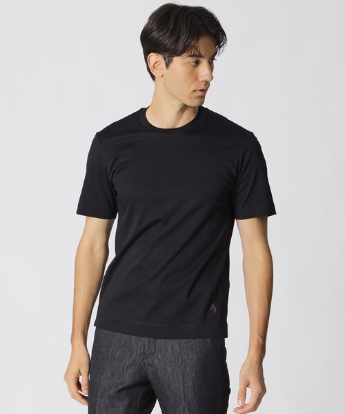 

Футболка-платье из гладкого хлопка с коротким рукавом Paul Stuart, черная