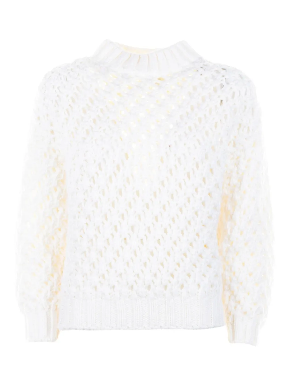 

Вязаный свитер с круглым вырезом Eleventy, кремово-белый