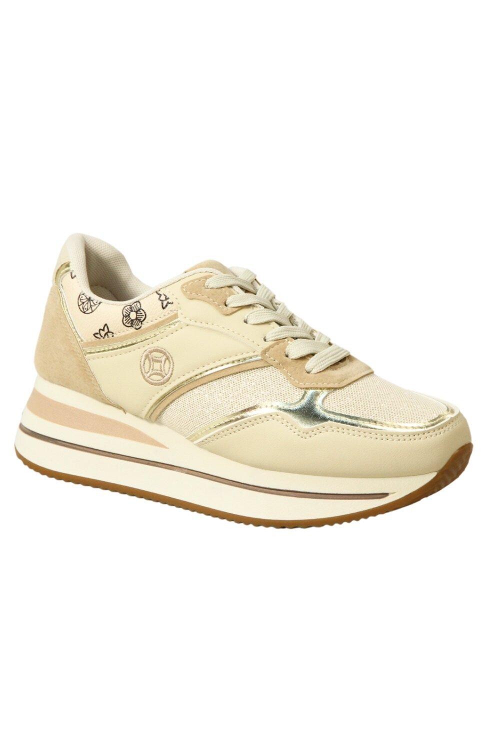

Кроссовки Sparkling Glitter Comfortable Stylish and Versatile Synthetic Suede Wedge Trainers IVACHY, бежевый