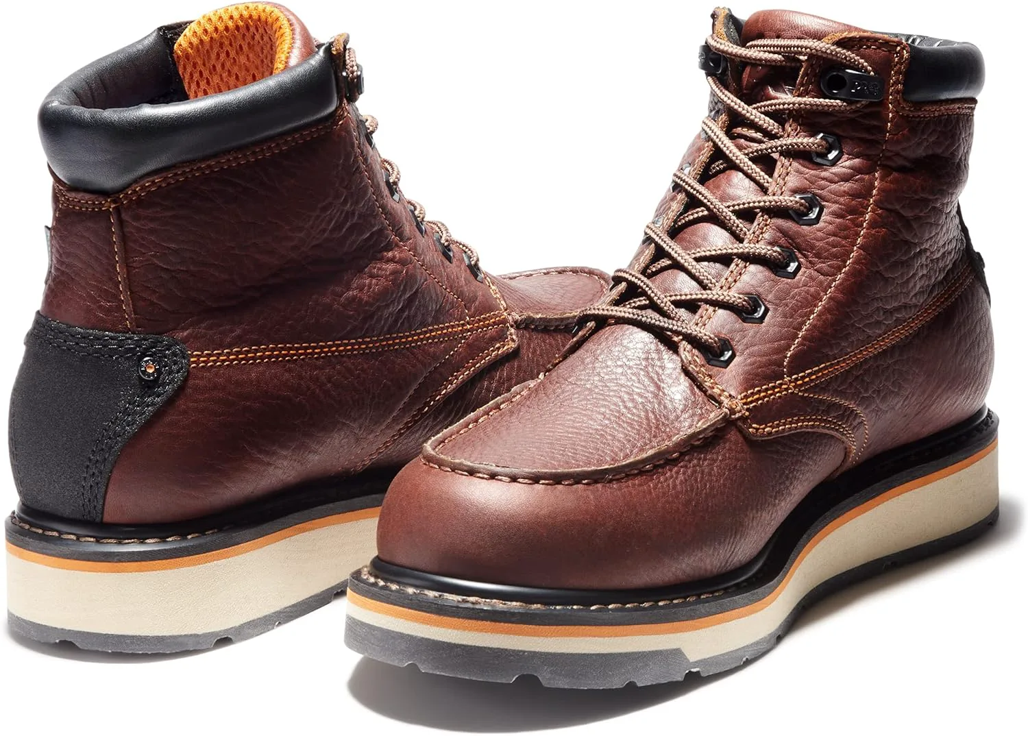 Мужские рабочие ботинки Timberland PRO Gridworks 6 дюймов с мягким носком, водонепроницаемые, на промышленной танкетке, коричневый — фото 2