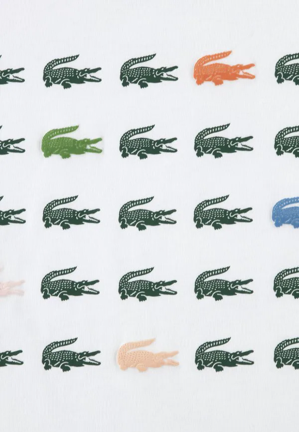 Футболка с принтом в виде крокодиловой сетки Lacoste, Blanc — фото 3