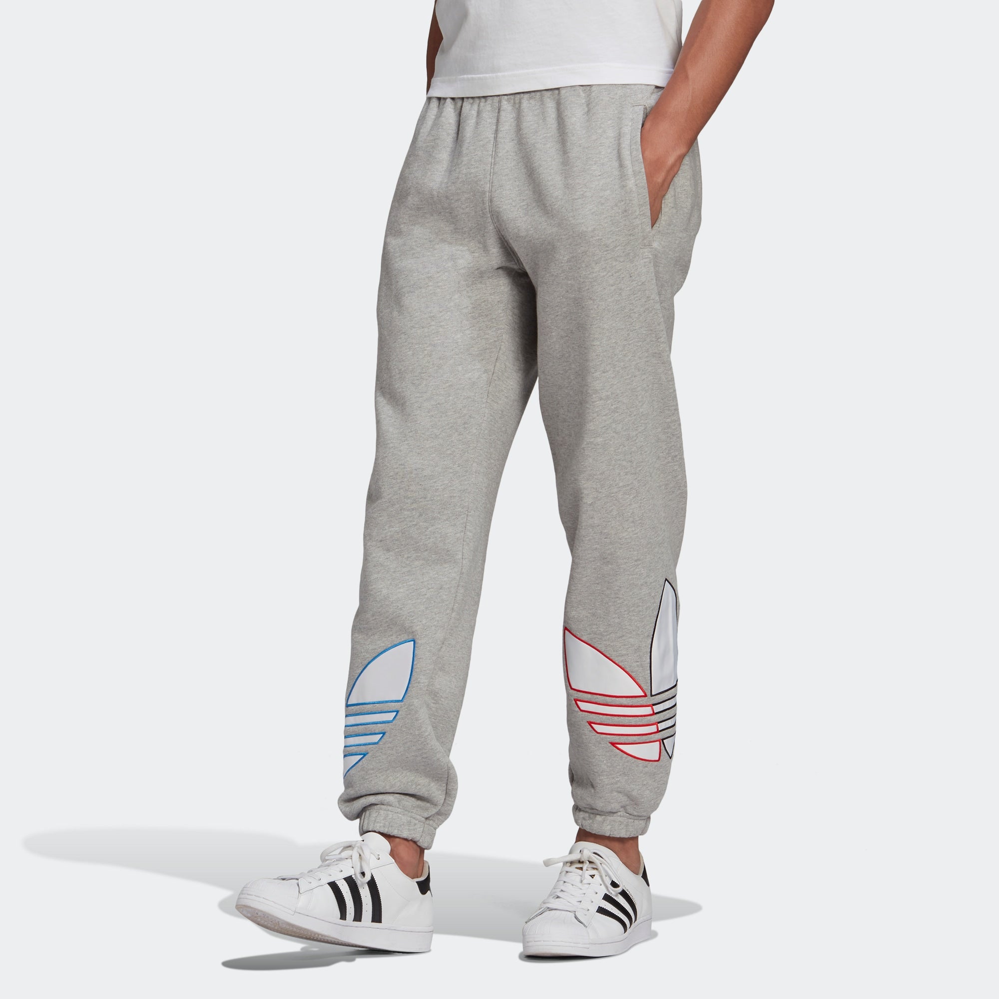 Спортивные брюки adidas Adicolor Tricolor Trefoil Sweat Pants GN3575, серый — фото 2